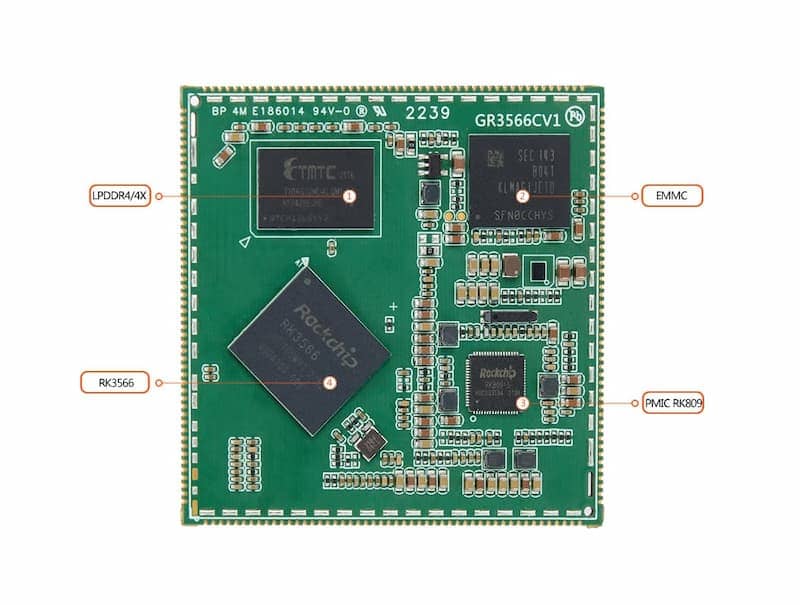 RK3566 System on Module top view